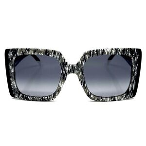 Missoni Black & White Pattern Oversized Square Sunglasses